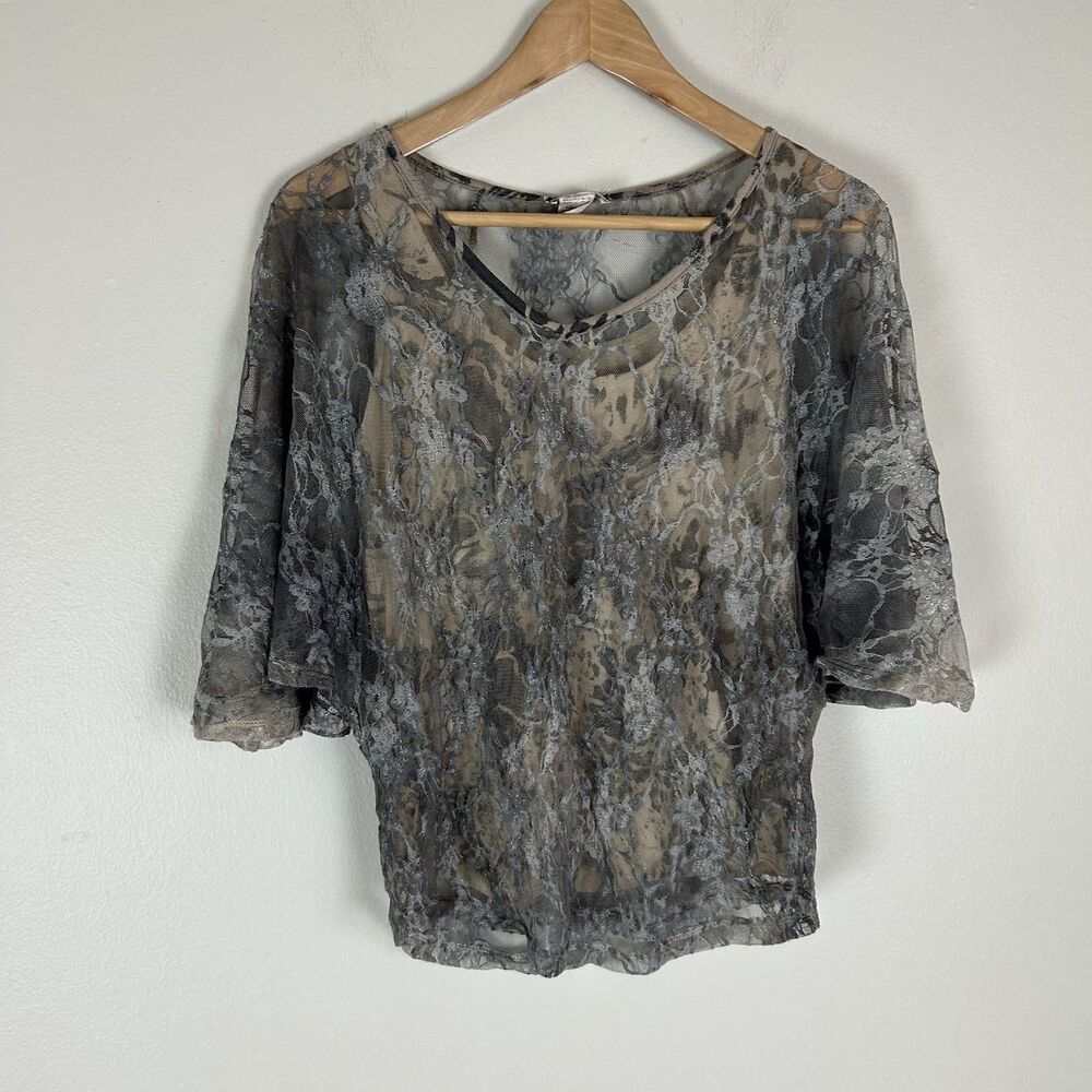 Lace Small Top Blouse Layered Grunge Y2K Fairy Folk Eclectic Sheer Boho